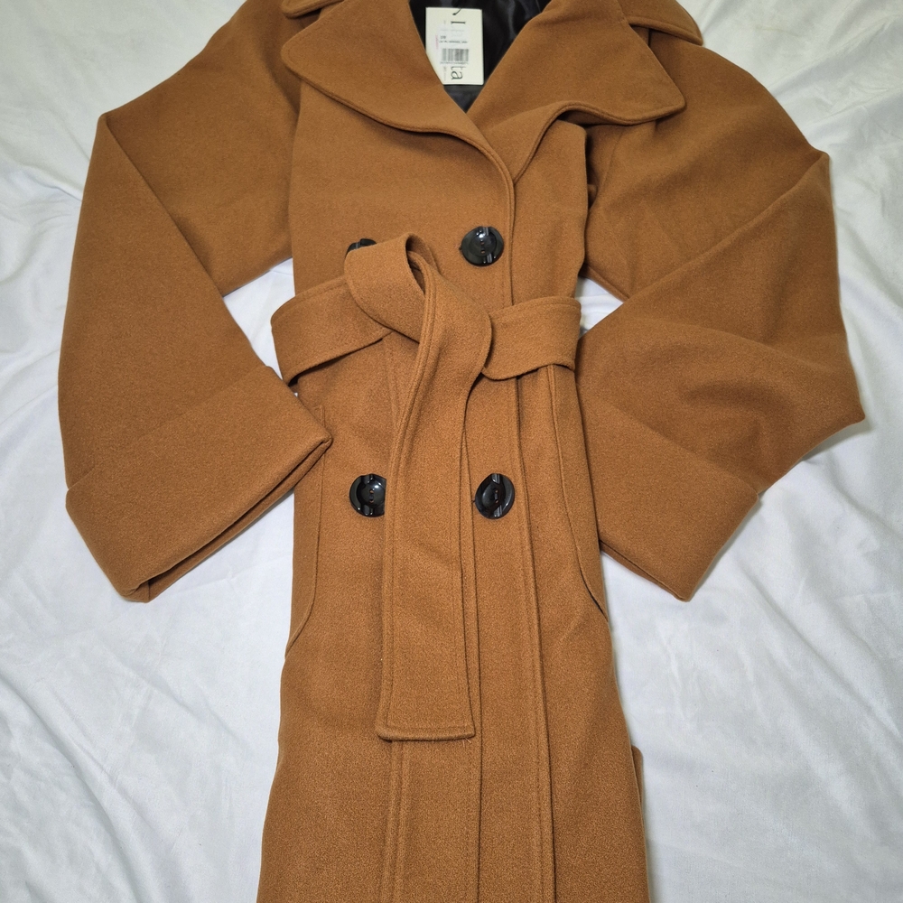 Women's Tan Belted Coat
